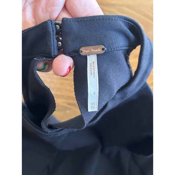 Free People Sweet Talk Black‎ Cold Shoulder Mini Dress Long Sleeve Sz XS - Picture 5 of 7